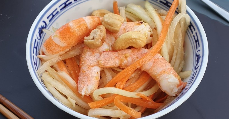 Salade de papaye verte aux crevettes